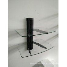 Support de verre DVD / tube noir avec verre transparent